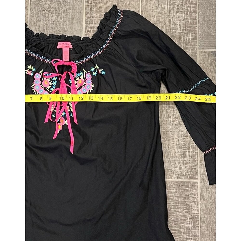 Betsey Johnson Intimates Tunic Dress Lounge Medium Size Cover Up Embroidered - Picture 4 of 9